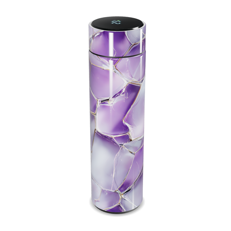 Garrafa Térmica Touch - Roxa com Estampa Geométrica