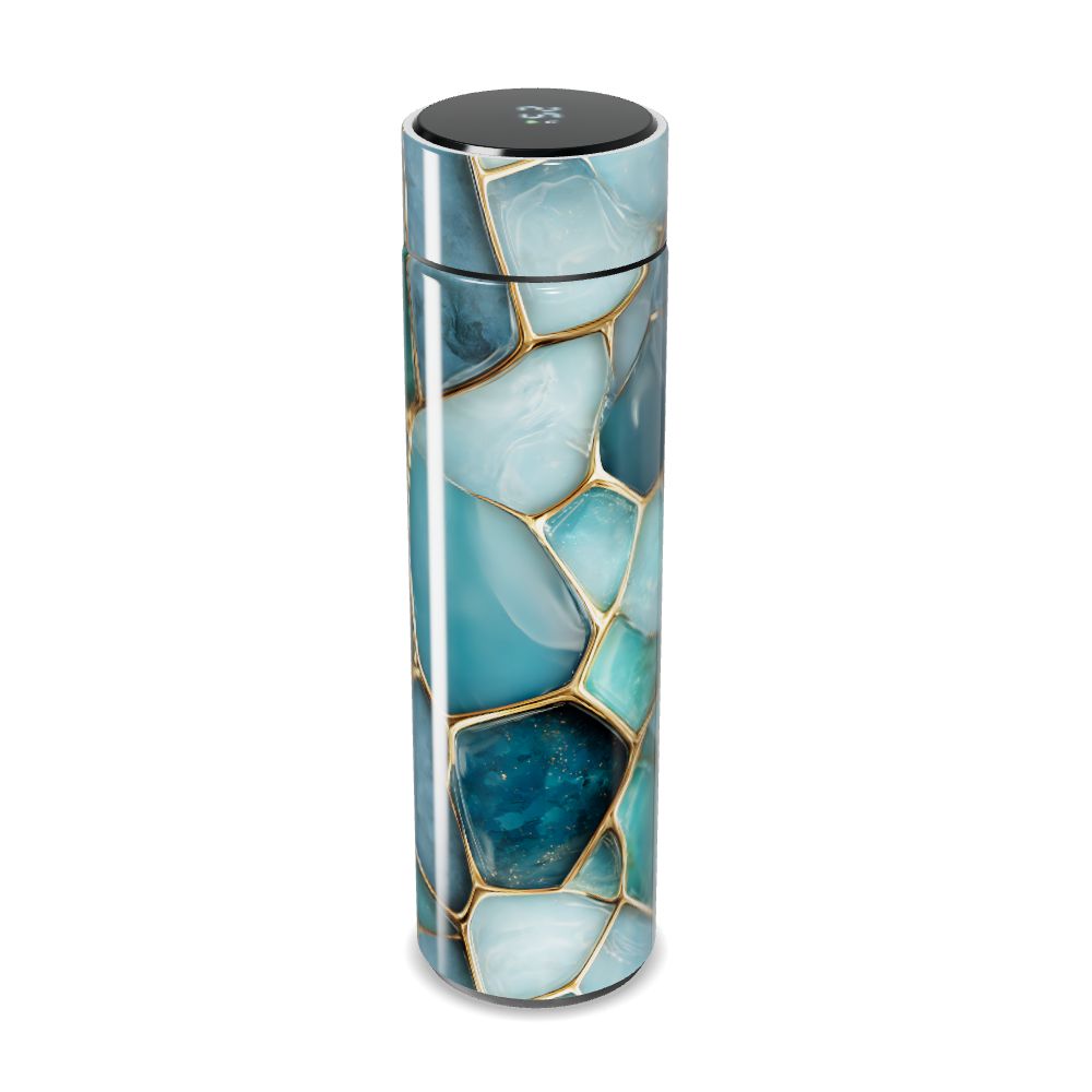 Garrafa Térmica Touch Azul Marmorizada