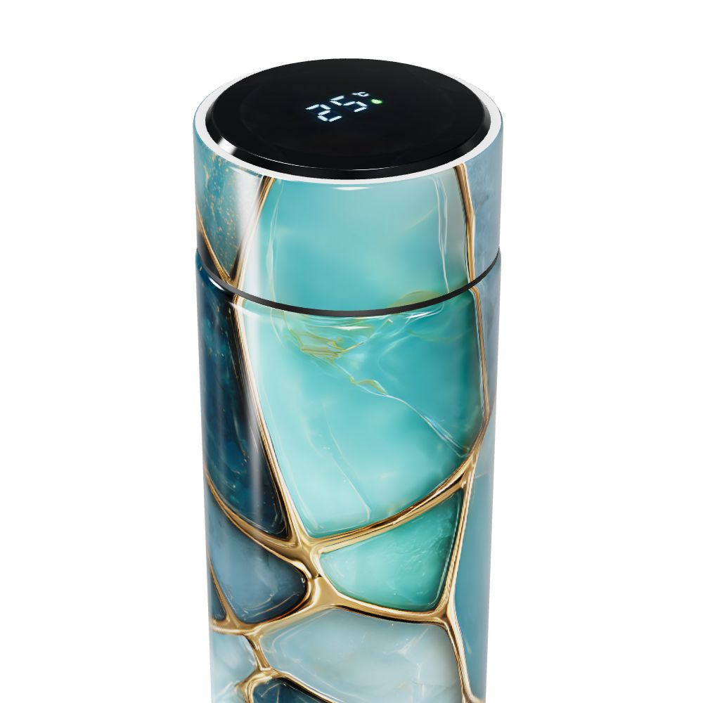 Garrafa Térmica Touch Azul Marmorizada