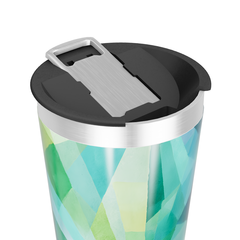 Copo Térmico - Verde Geométrico Inox