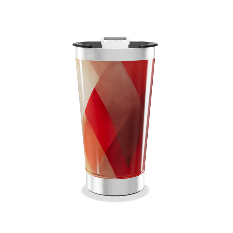 Copo Térmico - Estampa Geométrica Vermelha