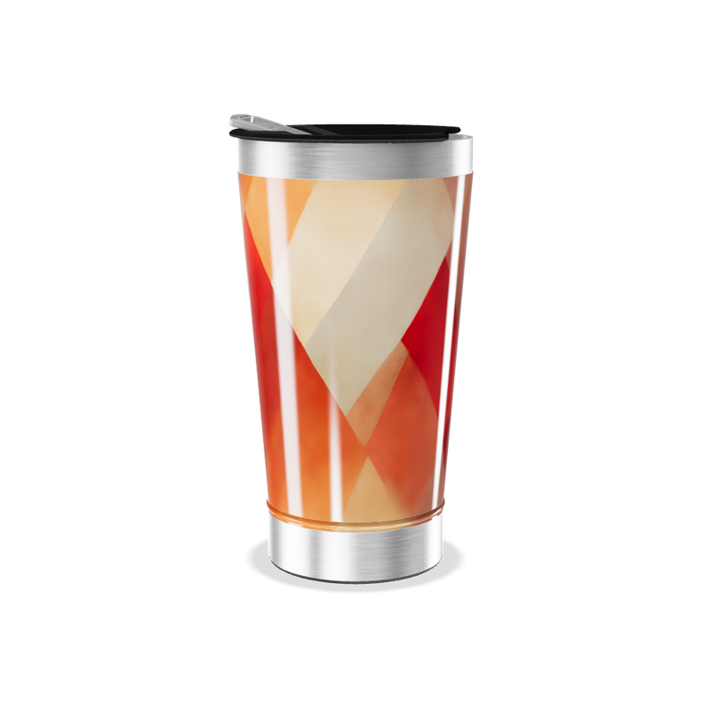 Copo Térmico - Estampa Geométrica Vermelha