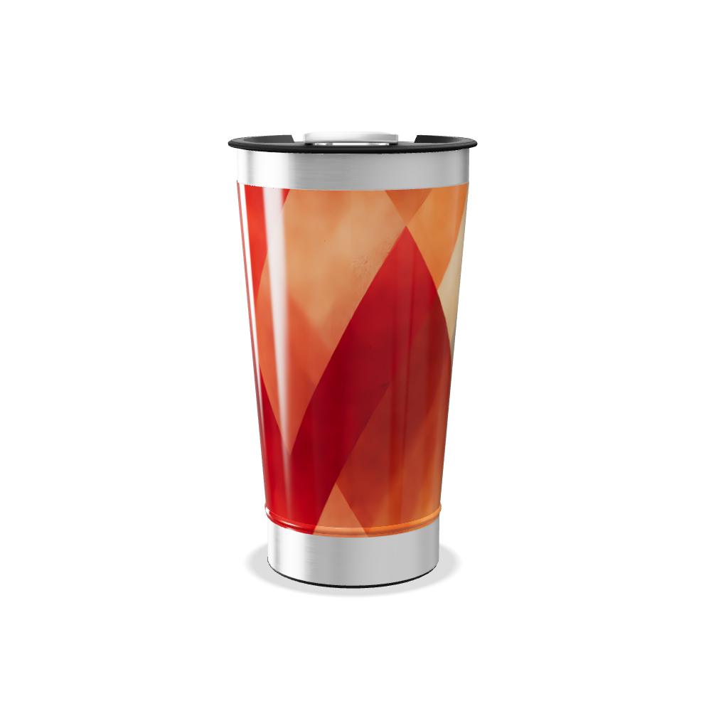 Copo Térmico - Estampa Geométrica Vermelha