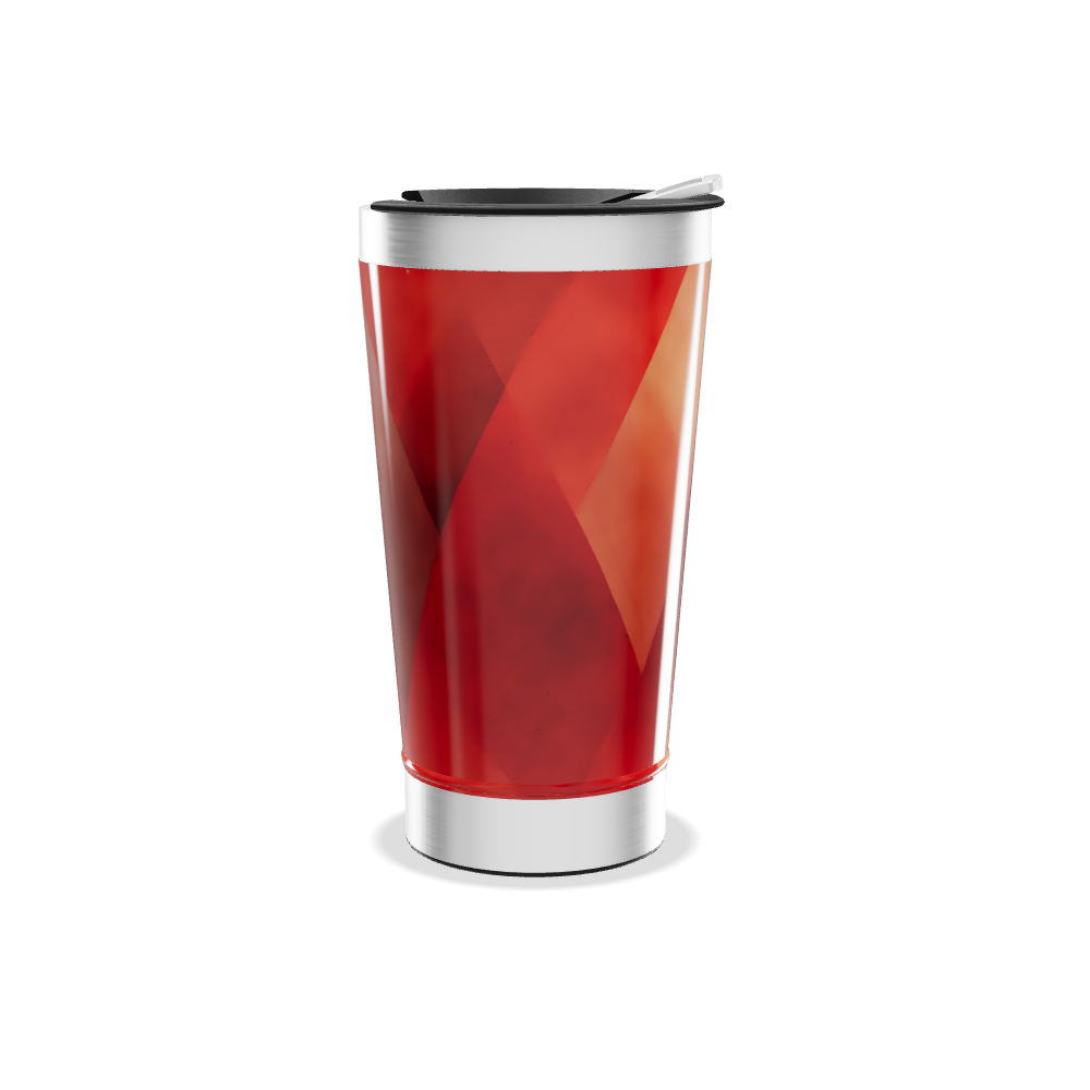 Copo Térmico - Estampa Geométrica Vermelha