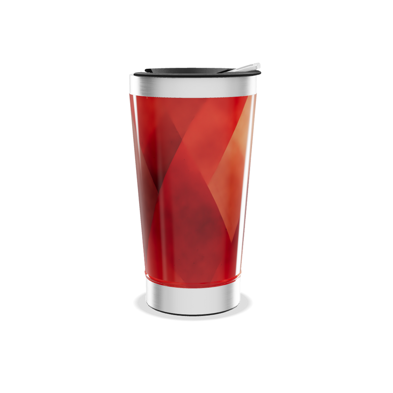 Copo Térmico - Estampa Geométrica Vermelha