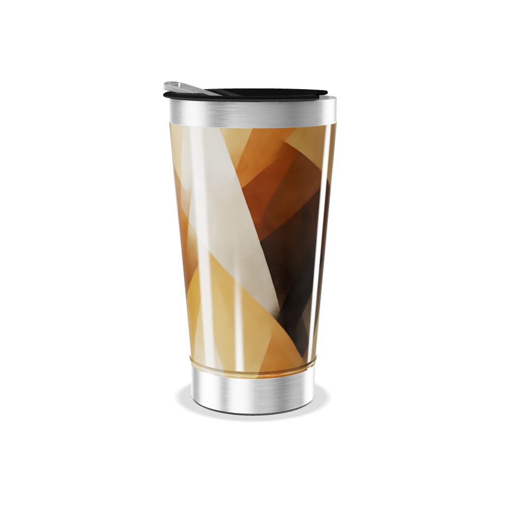 Copo Térmico - Estampa Geométrica Marrom