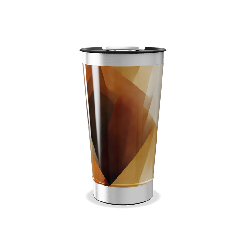 Copo Térmico - Estampa Geométrica Marrom