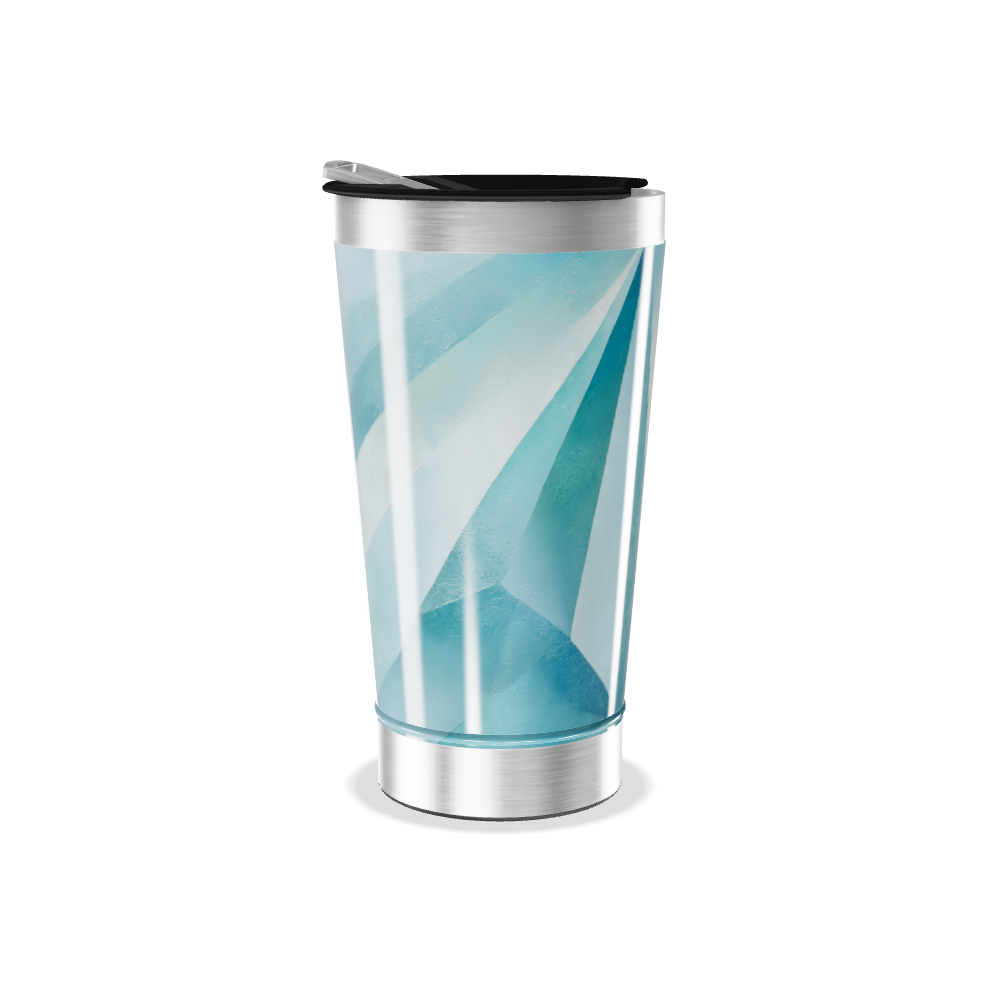 Copo Térmico - Geométrico Azul Aço Inox