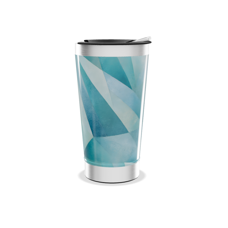 Copo Térmico - Geométrico Azul Aço Inox