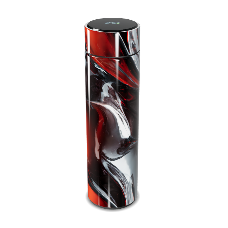 Garrafa Térmica Touch - Vermelha e Preta Marmorizada