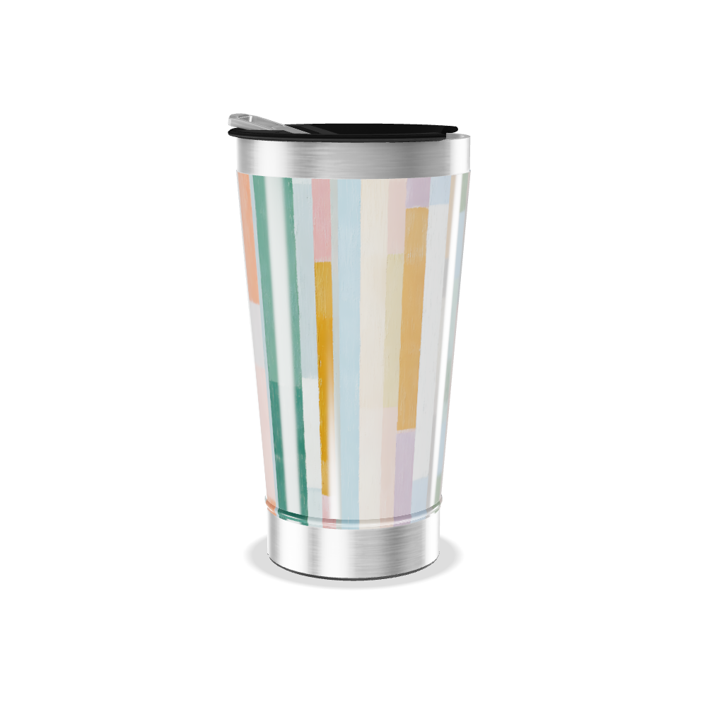 Copo Térmico - Listrado Multicolorido Inox