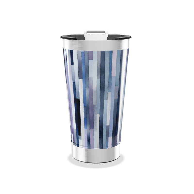 Copo Térmico - Listras Azul Aço Inox