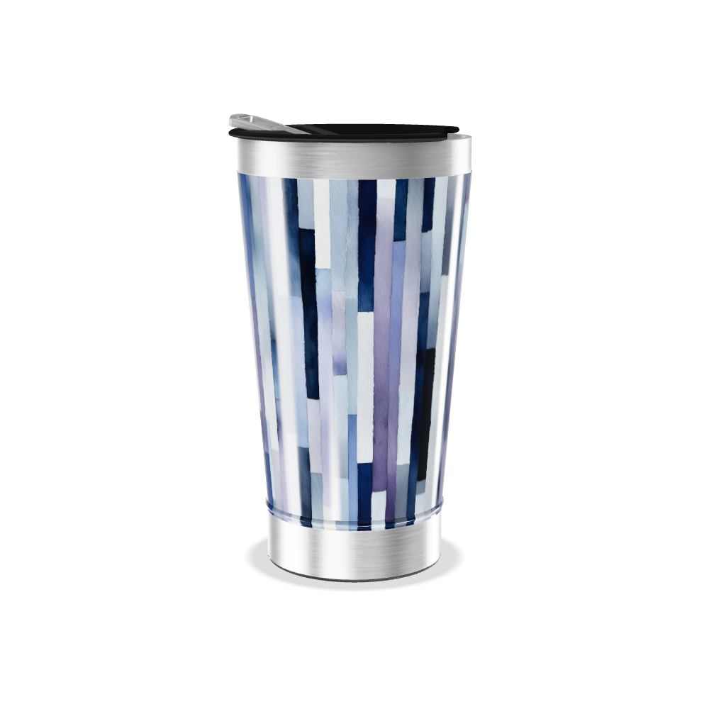 Copo Térmico - Listras Azul Aço Inox