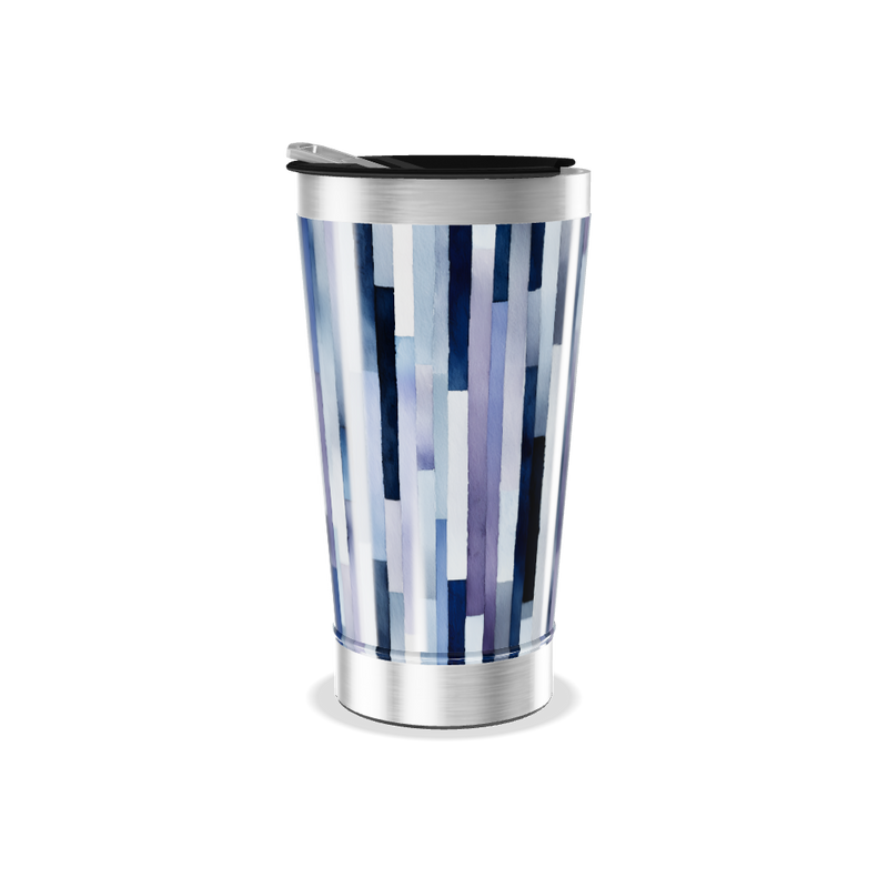 Copo Térmico - Listras Azul Aço Inox