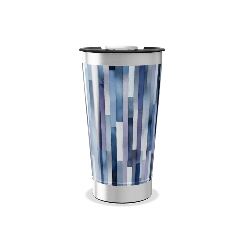 Copo Térmico - Listras Azul Aço Inox