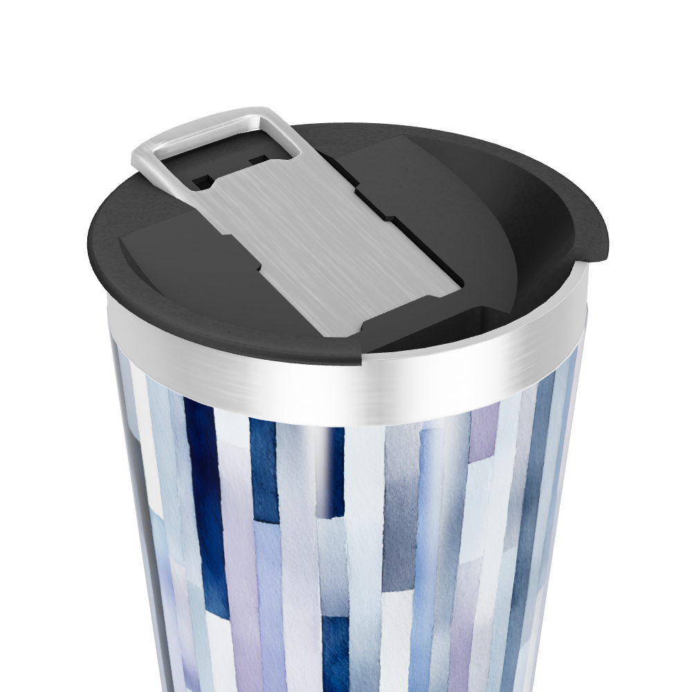 Copo Térmico - Listras Azul Aço Inox