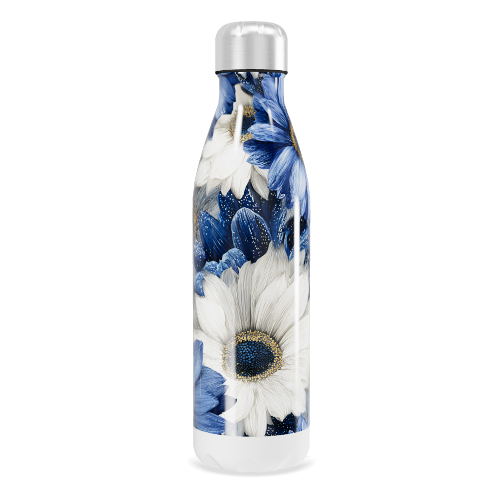 Garrafa Inox - Floral Azul