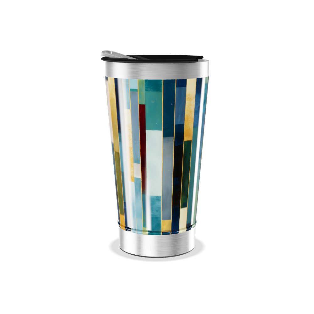 Copo Térmico - Listras Multicoloridas Aço