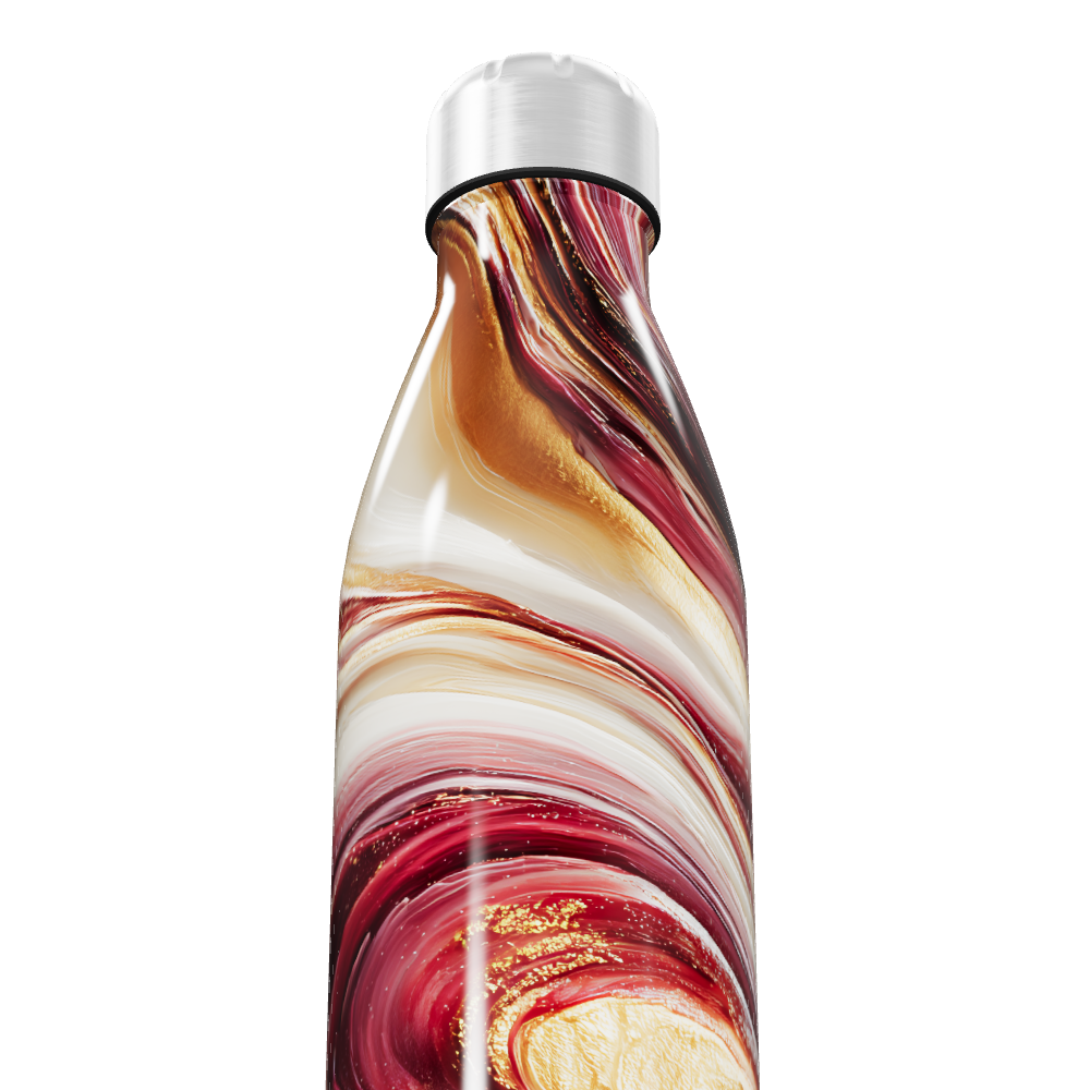 Garrafa Inox Mármore Vermelho 500ml