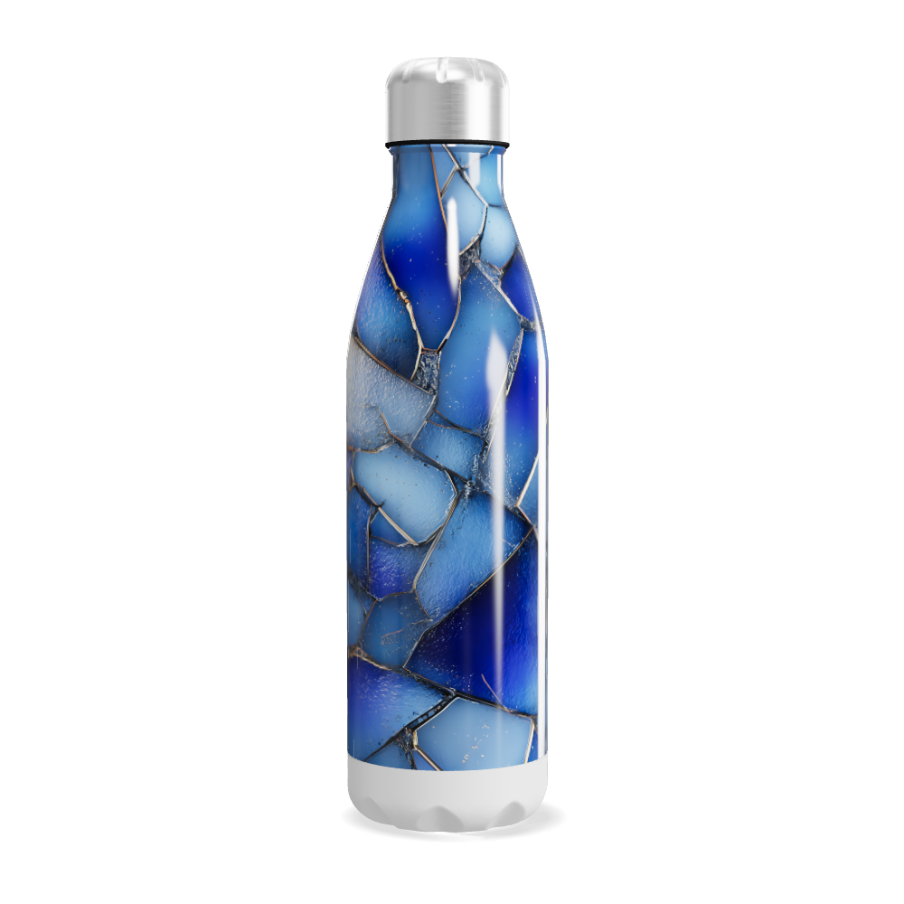 Garrafa Inox Azul - Estampa Vidro Quebrado