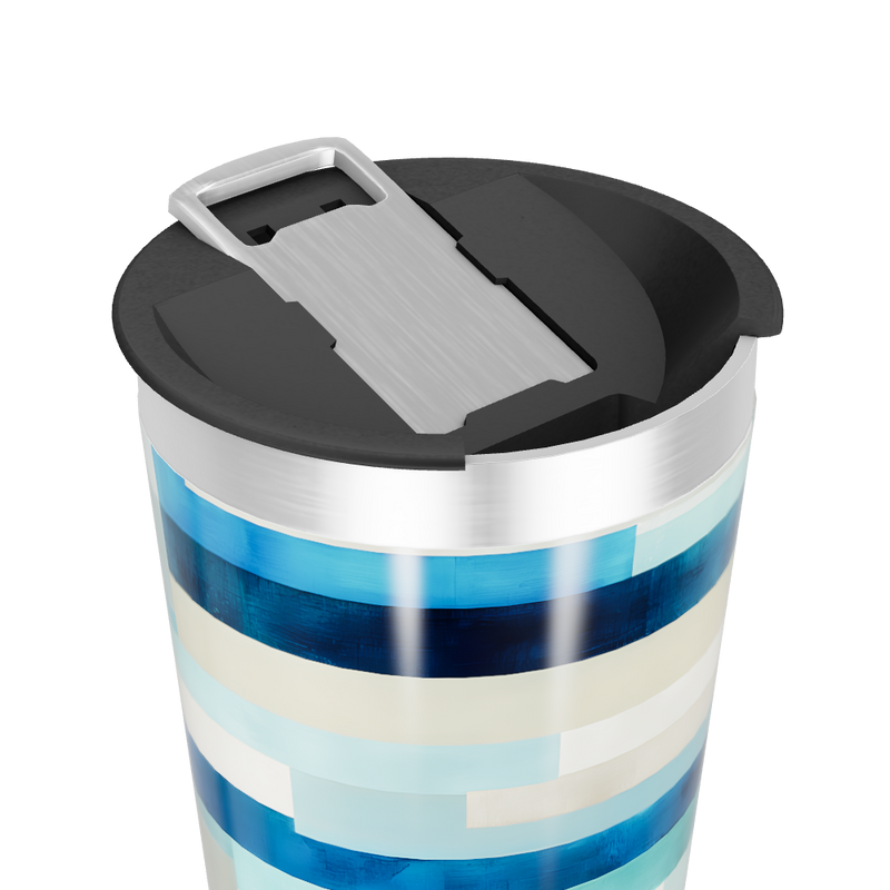 Copo Térmico - Listras Azul Inox