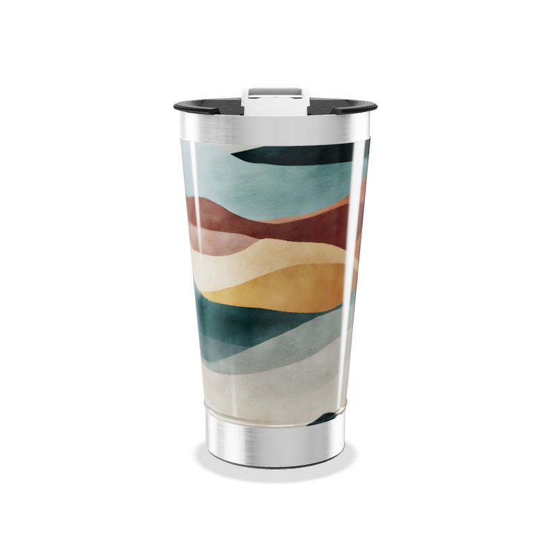 Copo Térmico - Estampa Ondas Coloridas