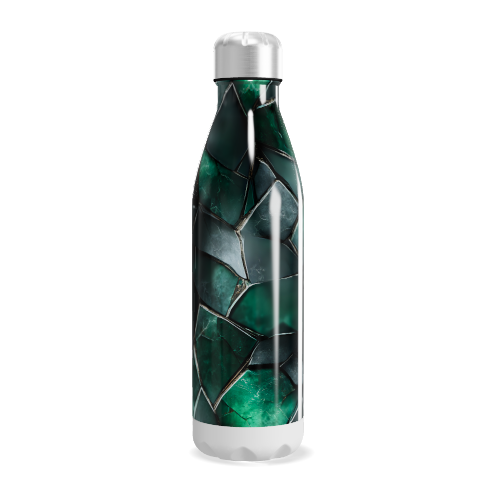 Garrafa Inox - Verde com Estampa Geométrica