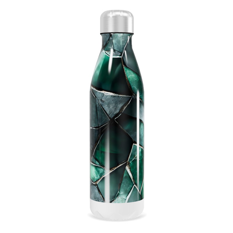 Garrafa Inox - Verde com Estampa Geométrica