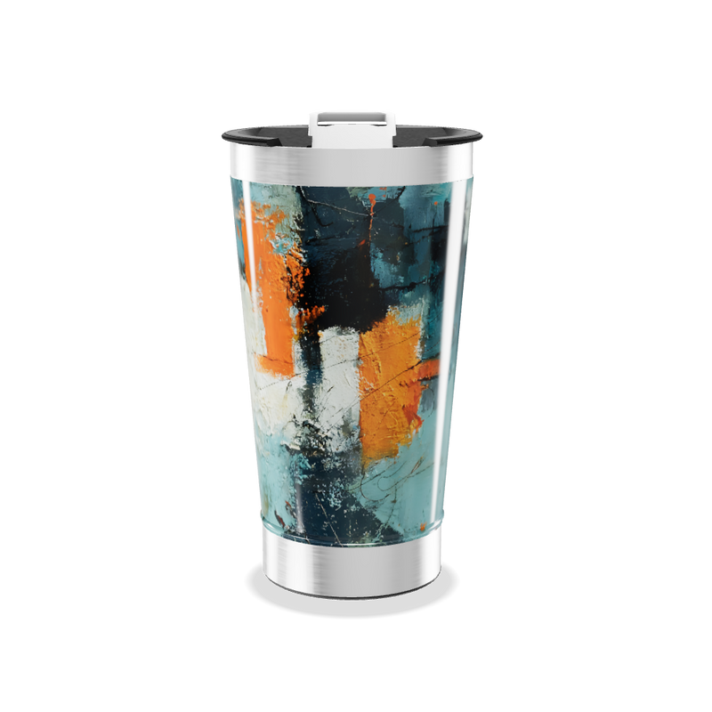 Copo Térmico - Abstrato Colorido Aço Inox