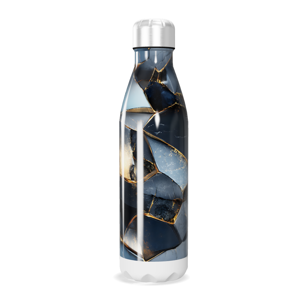 Garrafa Inox - Azul com Estampa Geométrica