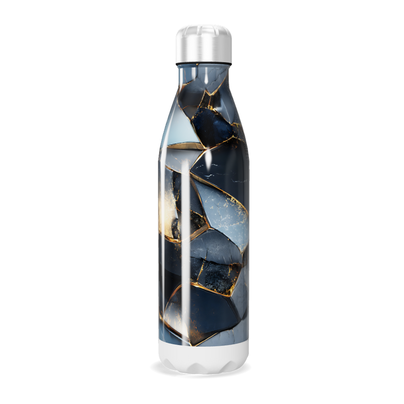 Garrafa Inox - Azul com Estampa Geométrica