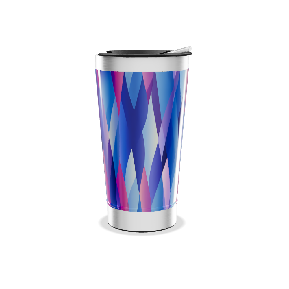 Copo Térmico - Geométrico Azul Aço Inox