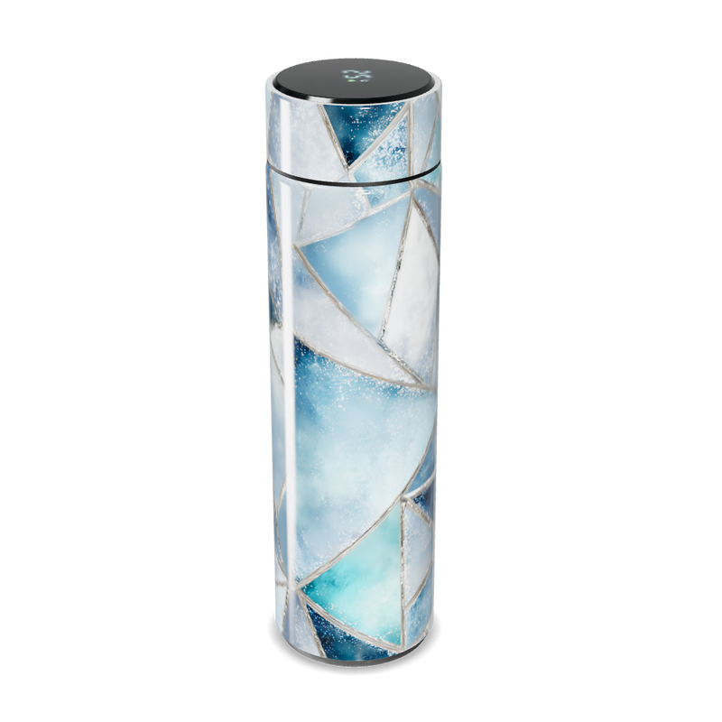 Garrafa Térmica Touch - Azul Geométrica Vidro