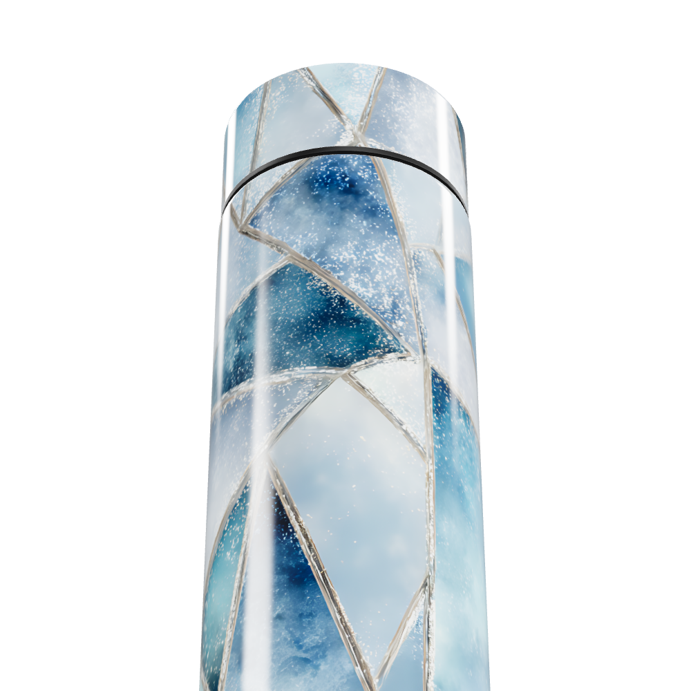 Garrafa Térmica Touch - Azul Geométrica Vidro