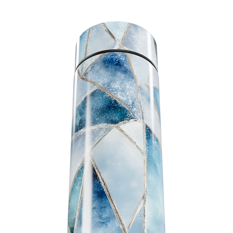 Garrafa Térmica Touch - Azul Geométrica Vidro