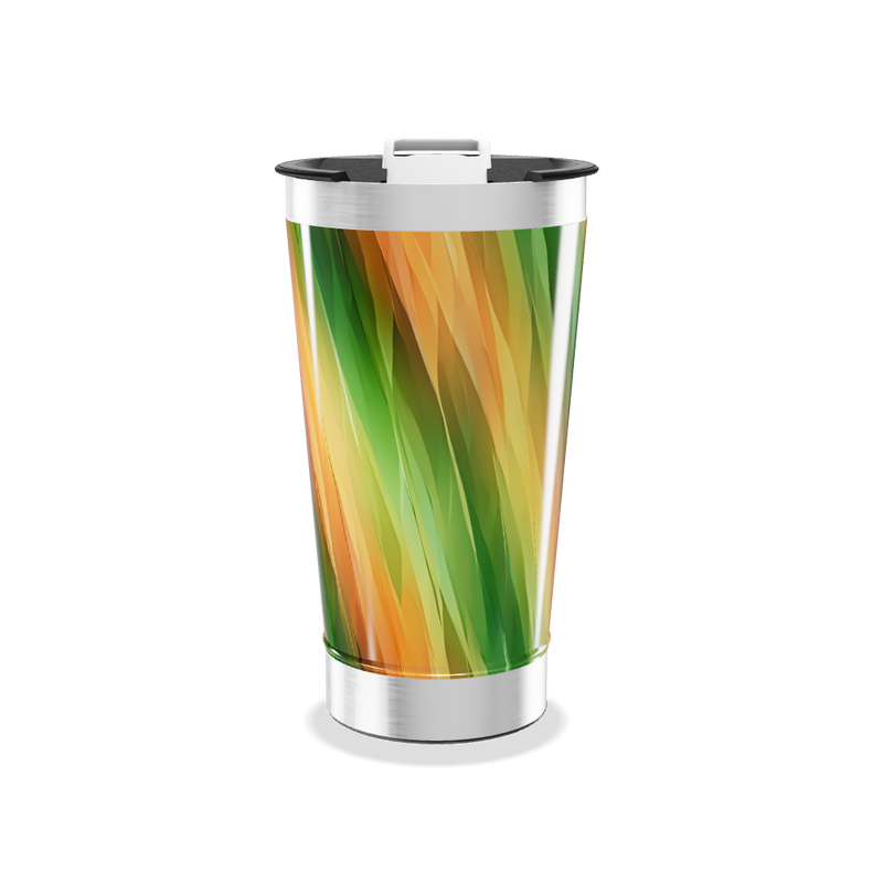 Copo Térmico - Estampa Verde e Laranja