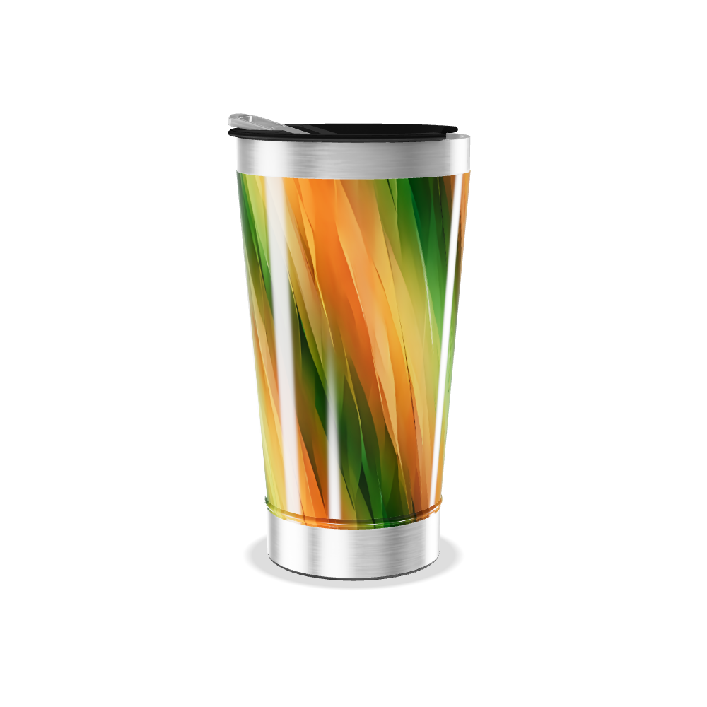 Copo Térmico - Estampa Verde e Laranja