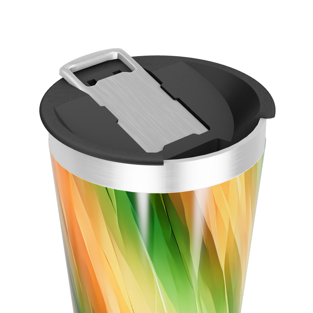 Copo Térmico - Estampa Verde e Laranja