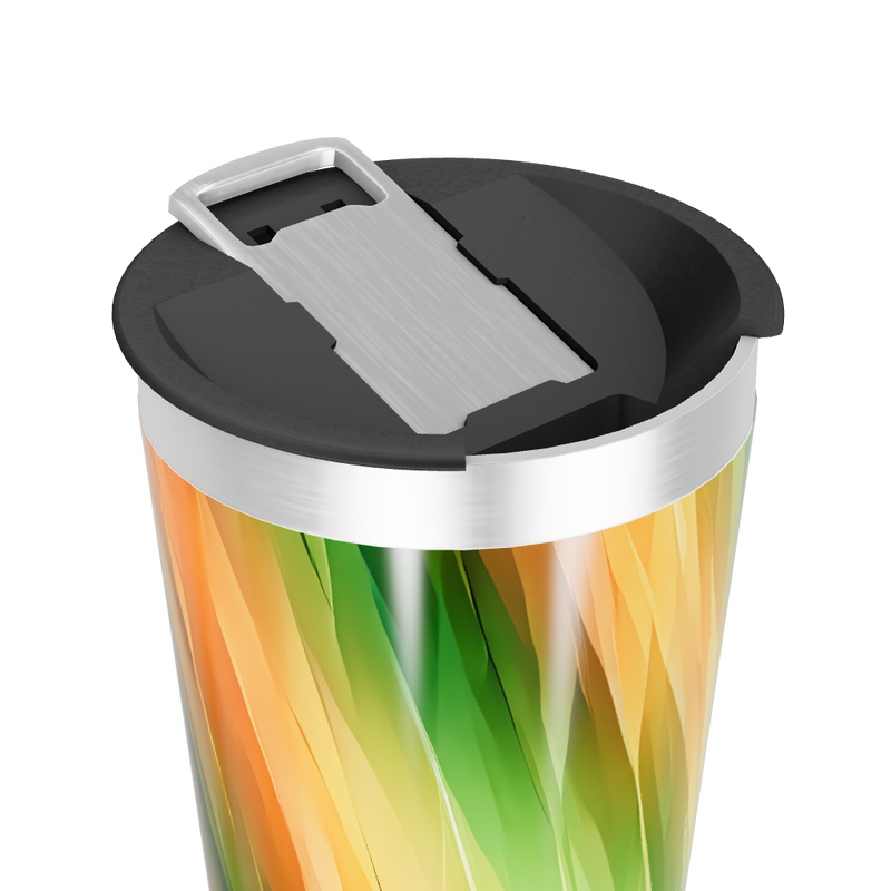 Copo Térmico - Estampa Verde e Laranja