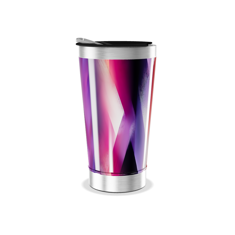 Copo Térmico - Geométrico Roxo e Vermelho