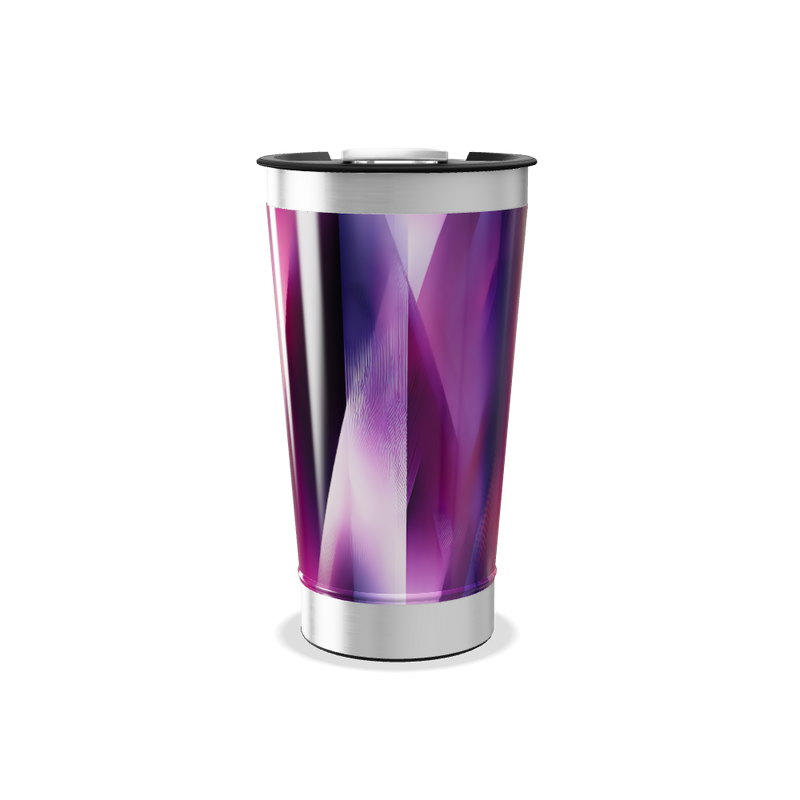 Copo Térmico - Geométrico Roxo e Vermelho