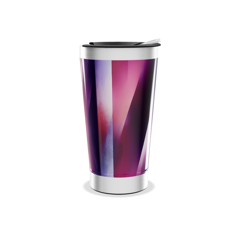 Copo Térmico - Geométrico Roxo e Vermelho