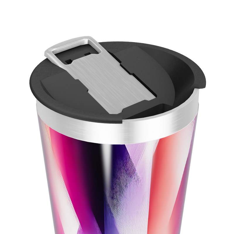 Copo Térmico - Geométrico Roxo e Vermelho