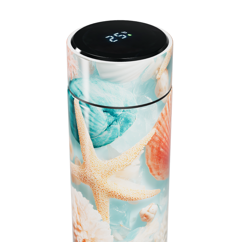 Garrafa Térmica Touch - Estampa Conchas Marinhas