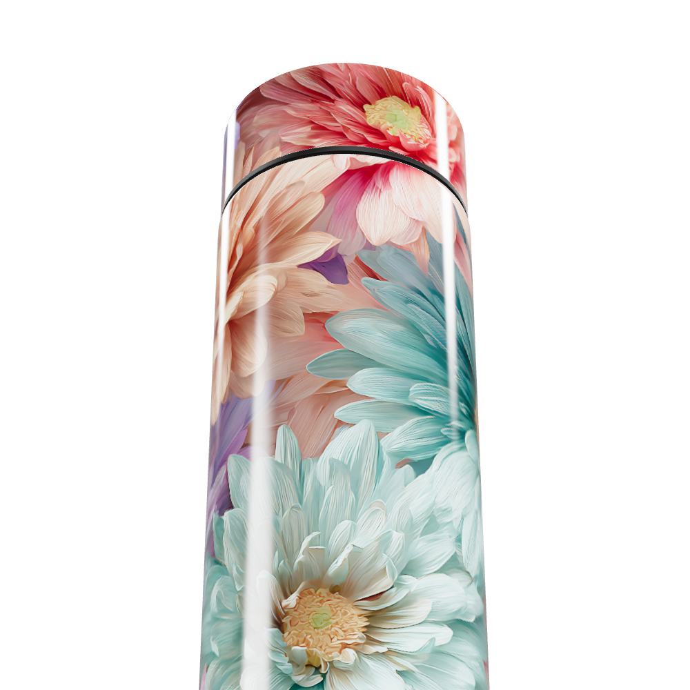 Garrafa Térmica Touch Floral Colorida Inox