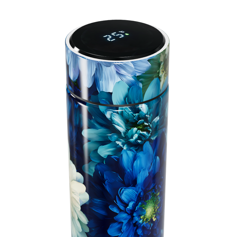 Garrafa Térmica Touch - Floral Azul