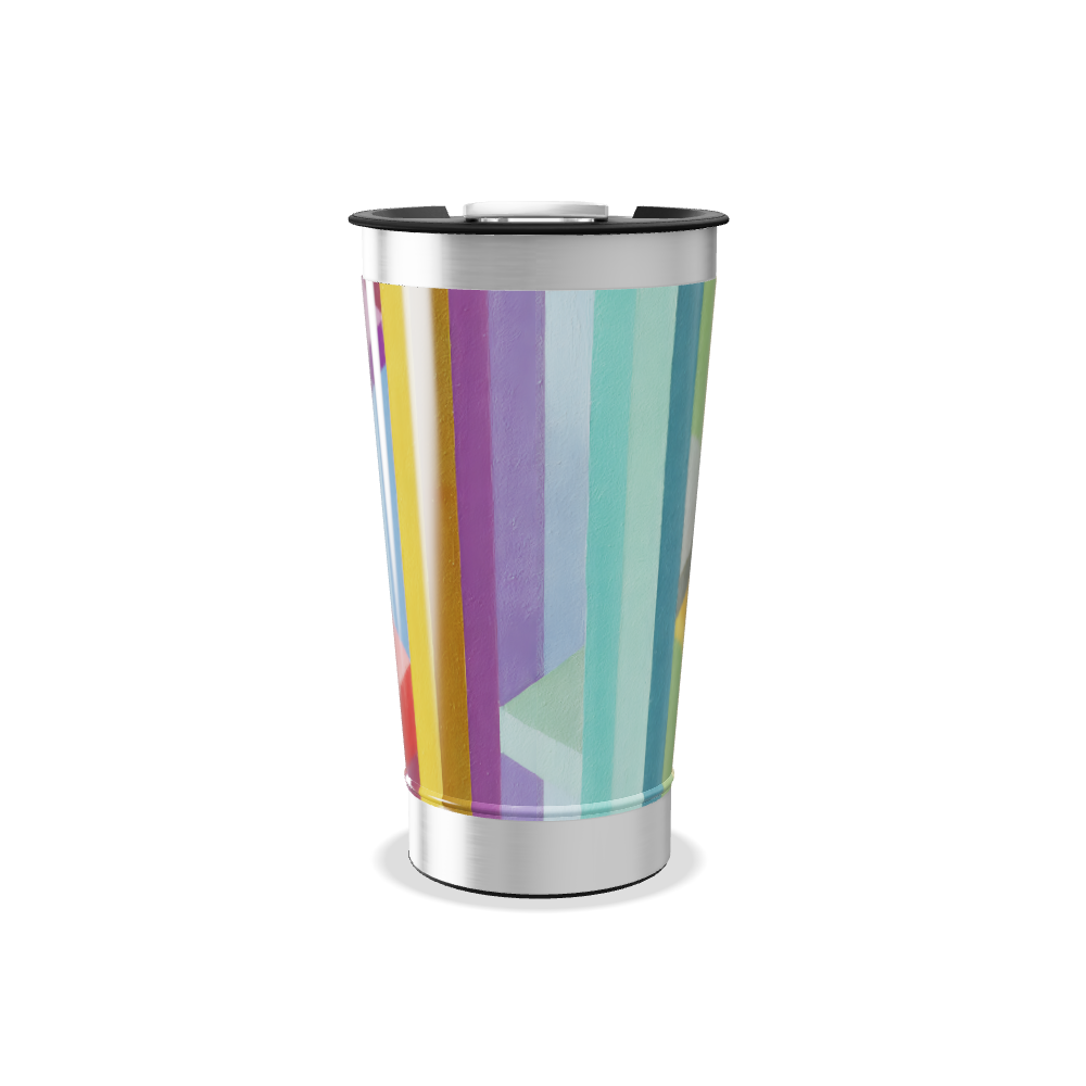 Copo Térmico - Com listras coloridas
