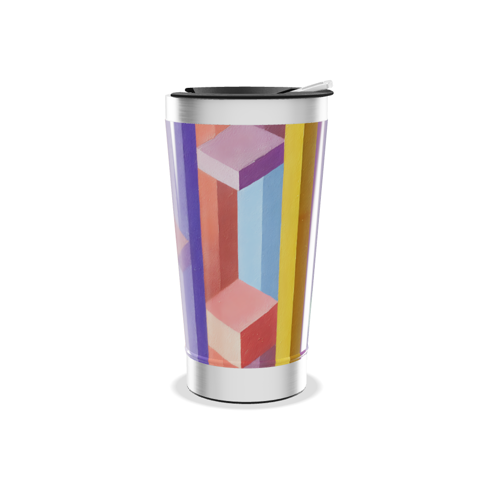 Copo Térmico - Com listras coloridas