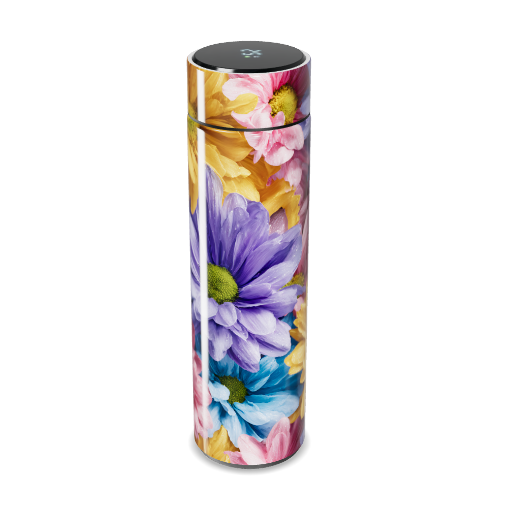 Garrafa Térmica Touch Floral Colorida Inox