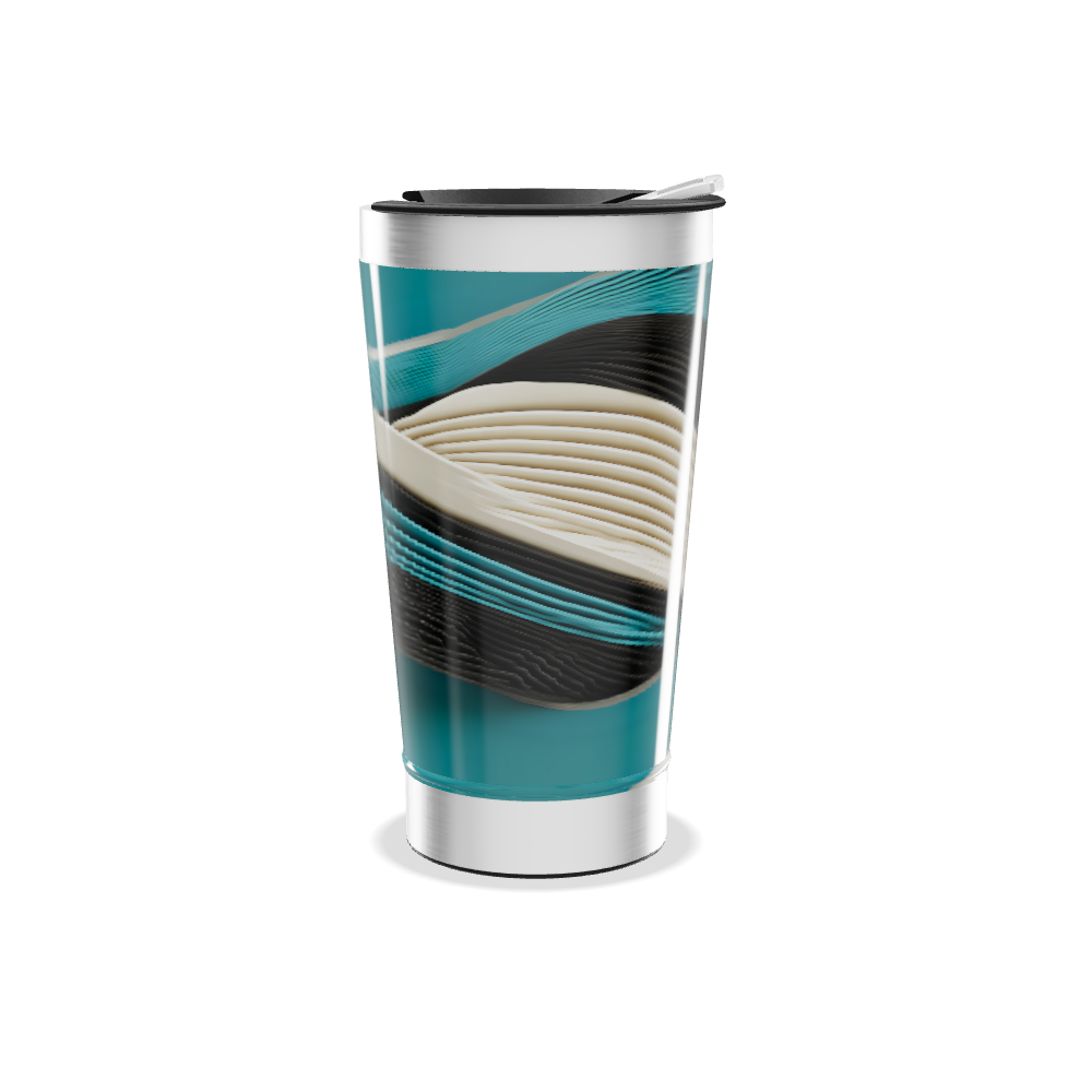 Copo Térmico - Ondas azul e preto